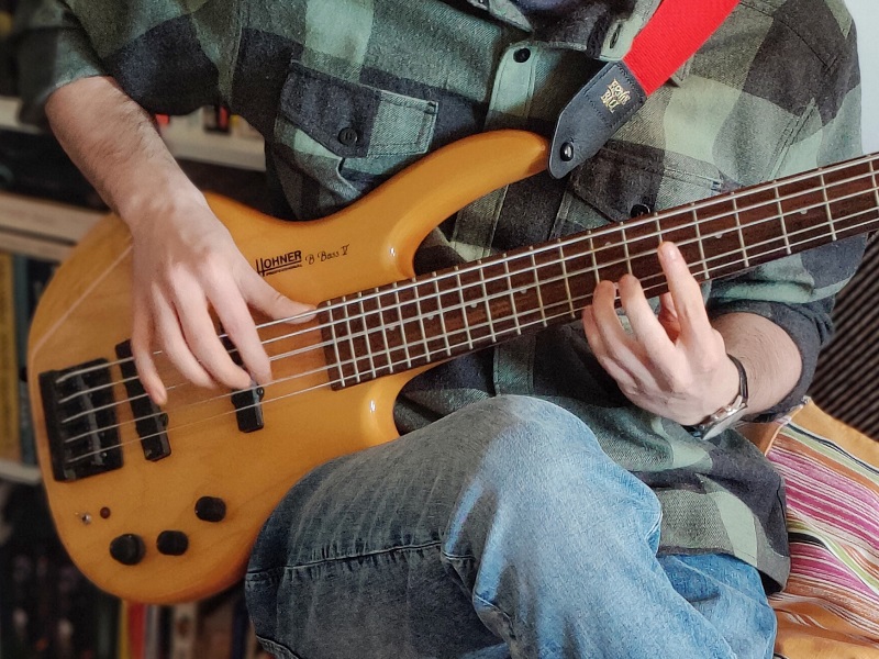 Playing bass